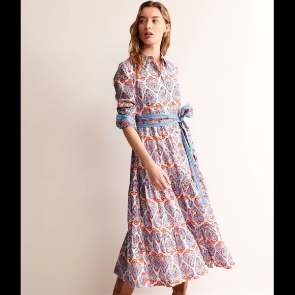 Boden Dresses & Skirts - NWT Boden Paisley Long Sleeve Midi Dress 100% Cotton Size 10 Petite